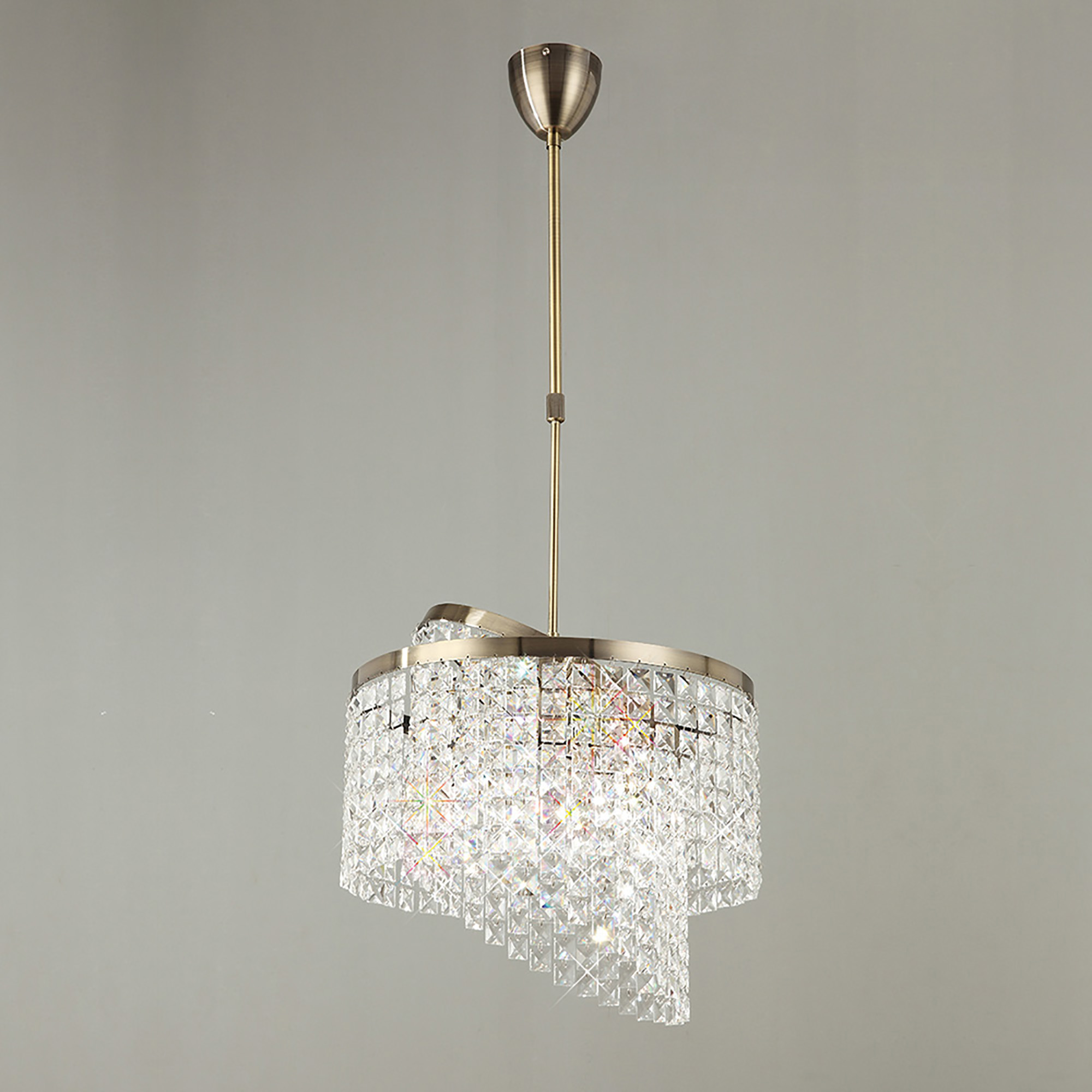 Cortina Crystal Ceiling Lights Diyas Ringed & Square Crystal Fittings Cortina Crystal Ceiling Lights Diyas Ringed & Square Crystal Fittings